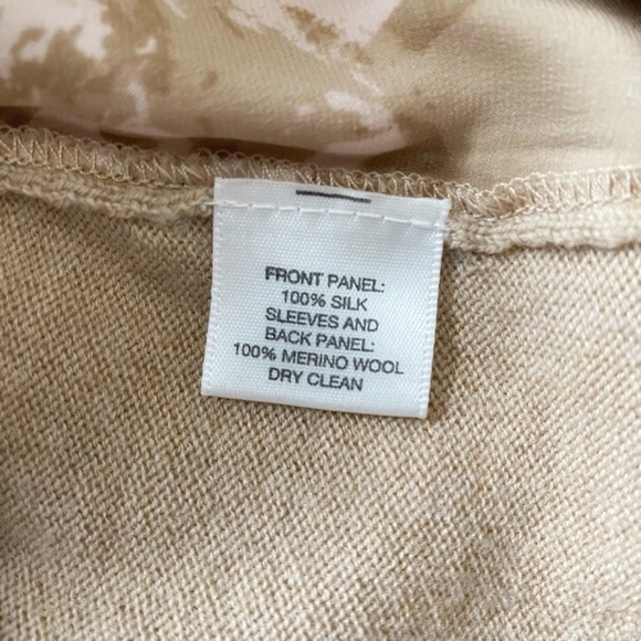 LORD & TAYLOR EXTRA FINE MERINO WOOL SILK BEIGE SOFT PINK KNIT CARDIGAN - XS - Picture 9 of 9